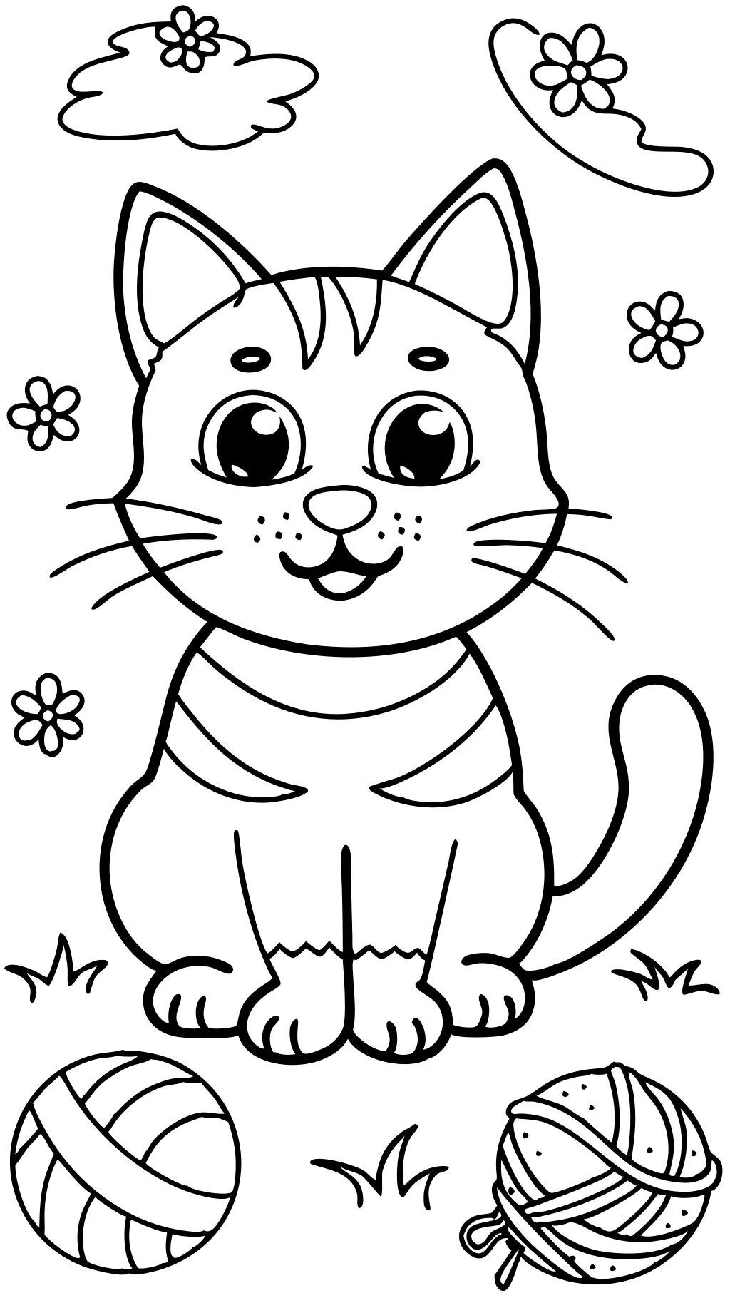 Páginas para colorear de gatos de dibujos animados